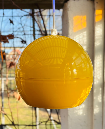Dansk vintage kuglependel – gul pop-art