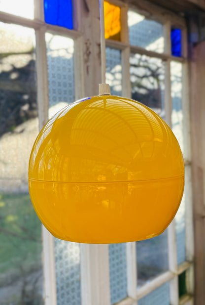 Dansk vintage kuglependel – gul pop-art