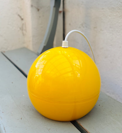 Dansk vintage kuglependel – gul pop-art