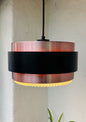 Iconic Saturn pendant in copper and black metal