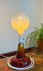 Michael Andersen table lamp with red volcanic glaze