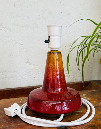 Michael Andersen table lamp with red volcanic glaze