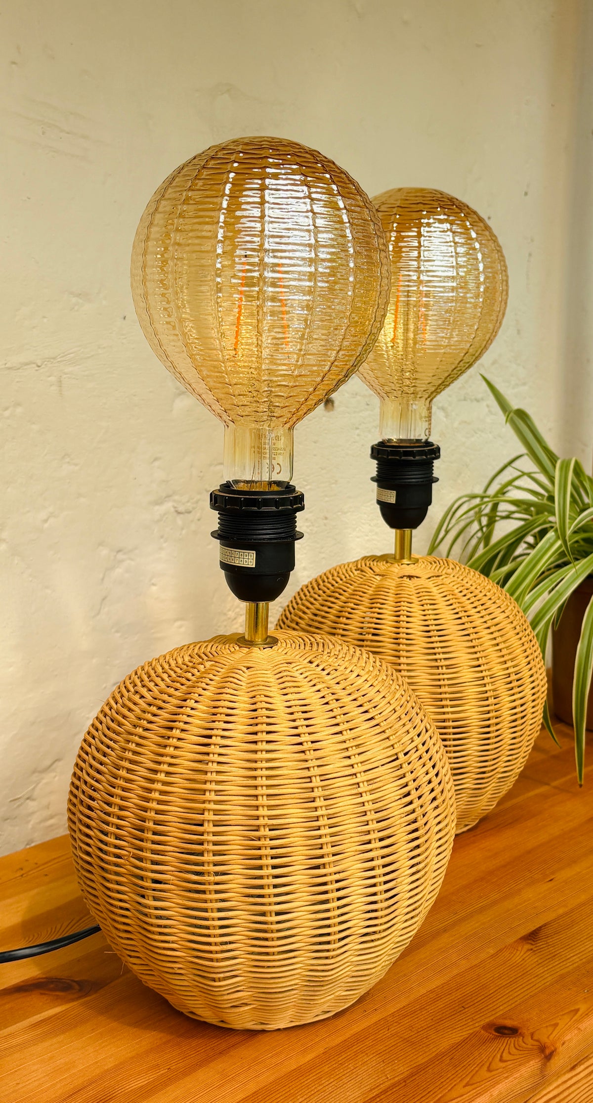 Vintage flet bordlamper