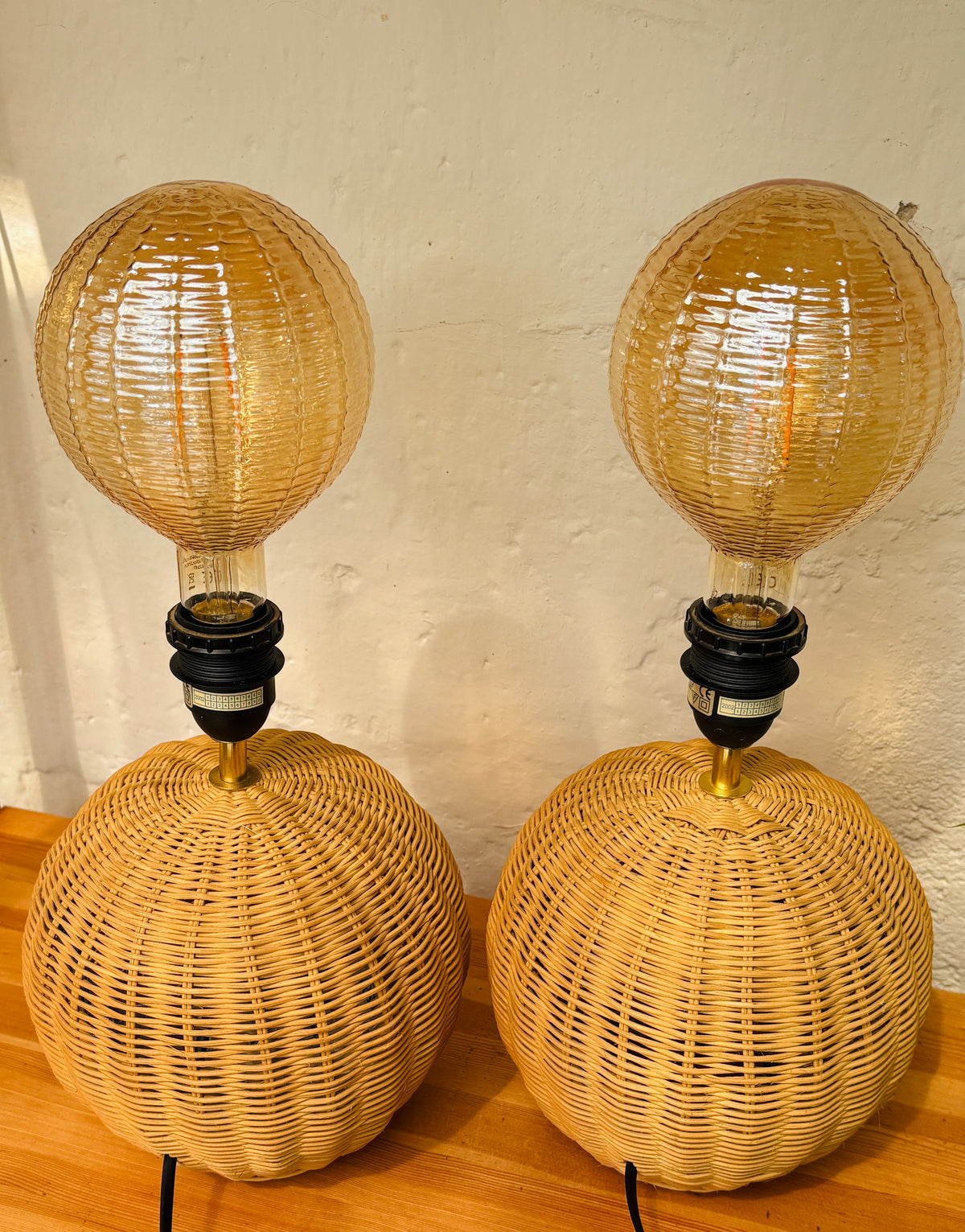 Vintage flet bordlamper