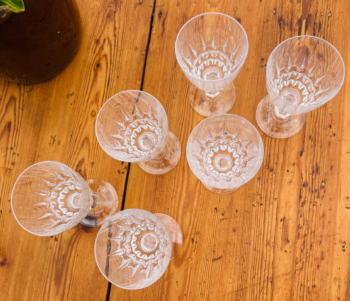 Pompadour rødvinsglas i krystal